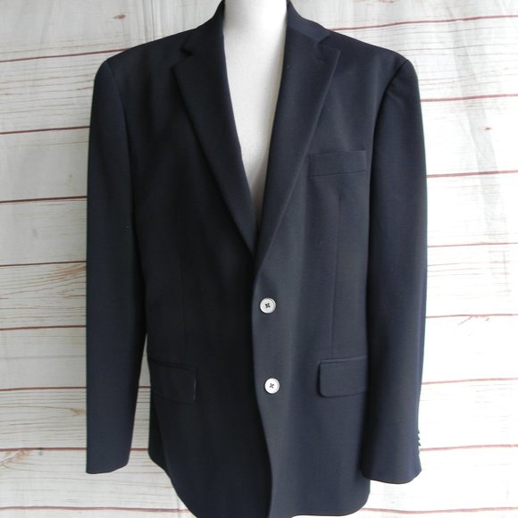 MICHAEL KORS COLLECTION MEN'S NAVY BLUE CLASSIC SUIT BLAZER JACKET SZ 44R - Picture 1 of 4